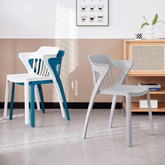 Crusade-B Modern Slat Back Stackable Dining Room Plastic Chair